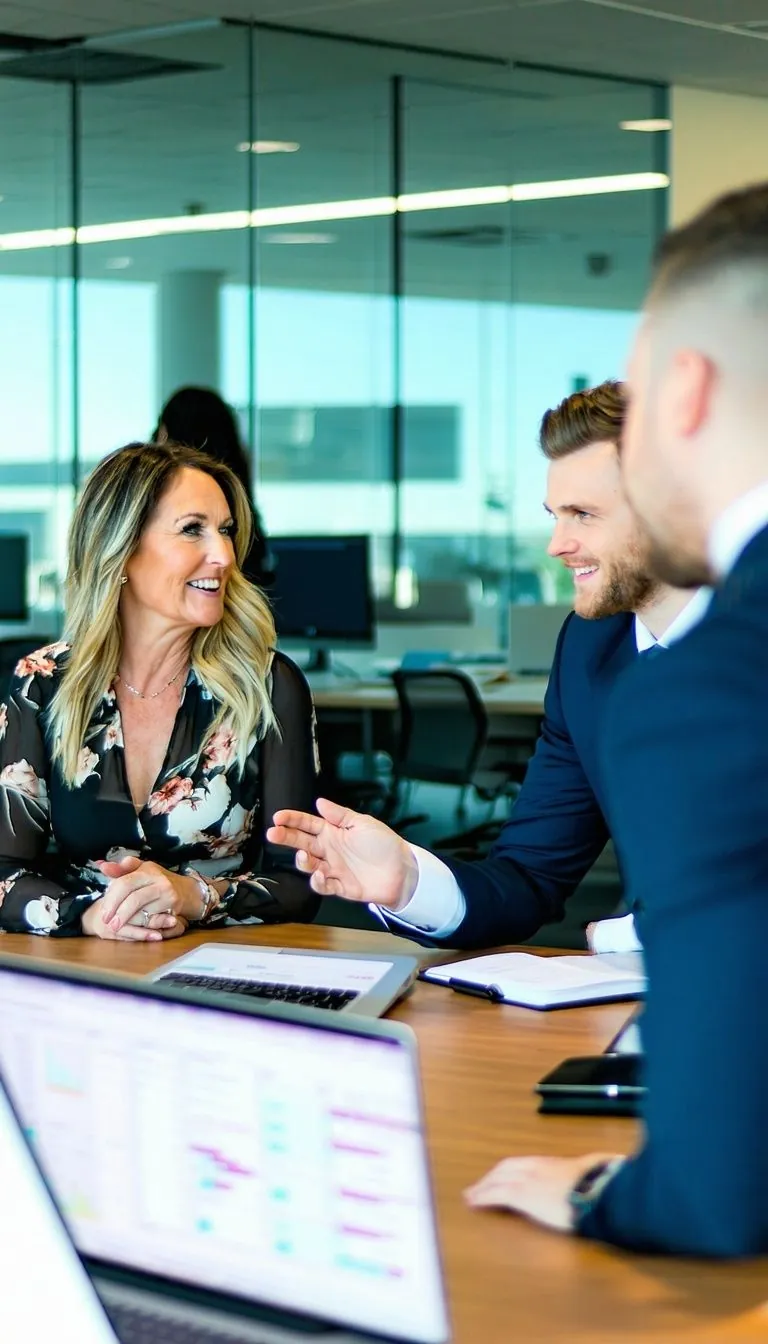 Team discussing in a modern office