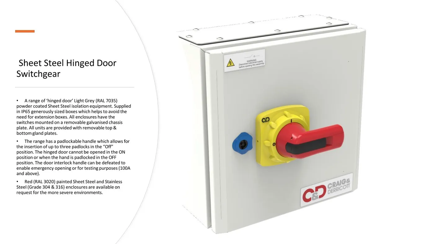Sheet Steel Hinged Door Switchgear
