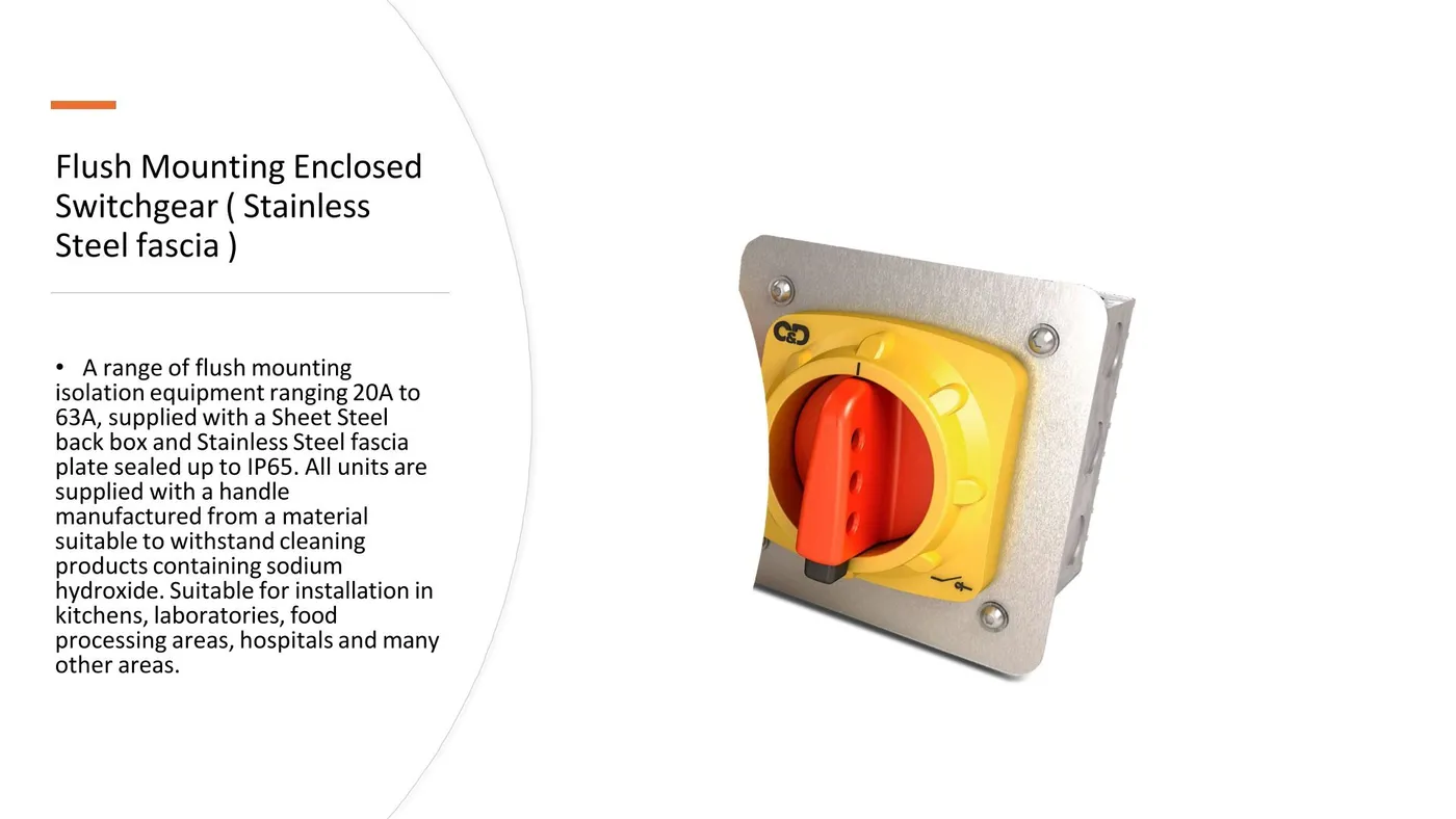 Flush Mounting Enclosed Switchgear