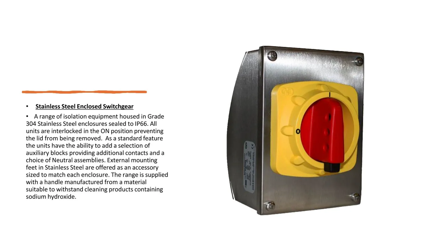 Stainless Steel Enclosed Switchgear